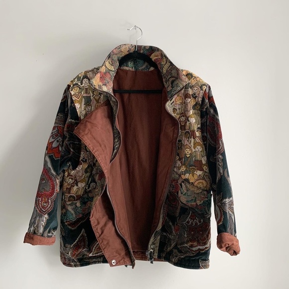 Vintage Village Factory Velour Coat. - Picture 3 of 10